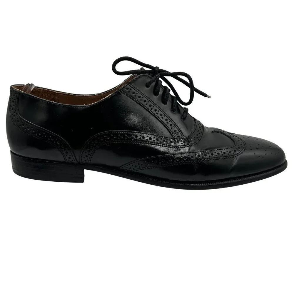 Giorgio Brutini 10.5D Black Wingtip Oxford Shoes Leather Made In Brazil Timeless